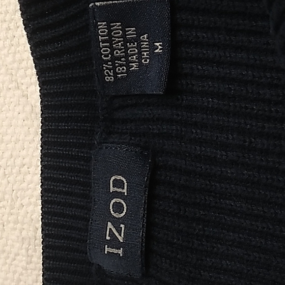 IZOD Men's Blue Sweater Size Medium 82% cotton 18% rayon - Picture 4 of 4